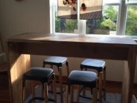 Solid American Oak Bar Leaner Set