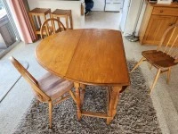 Dining Table and 4 Chairs, English Oak.