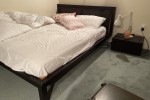 King bed with frame and headboard attached, Bed side tables (2), Couch...