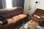 Three sitters plus single sitter sofa, bed frame, washing machine, fri...