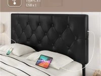 Queen Size Bed Frame with 4 Storage Drawers and USB Ports