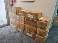 4 Boxes of Tote Bags, 11 Boxes of marketing supplies magazines, pens, ...