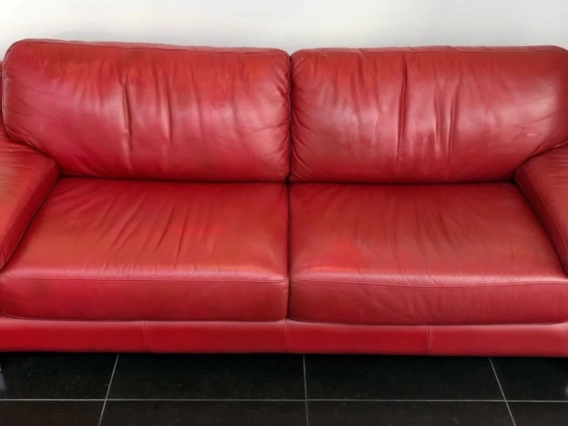 Leather Sofa Red - Commercial Grade