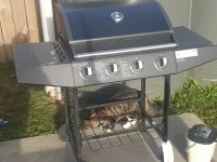 Outside table, BBQ, Glass Cabinet, Bench set