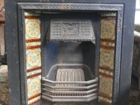 Victorian iron and tile fireplace