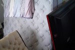 2 Queen beds mattress and base, 2 Bedside draws, 1 book shelf, Standin...