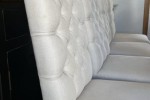 French country high back buttoned oak leg chairs x 4