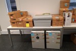 Loose items on tables and trolleys and file cabinets etc