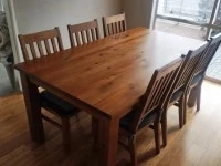 1.8M dining set with 6 chairs, 3+2 seater sofas, Study table with chai...