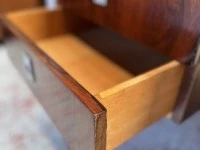 Mid Century Solid Brazilian Rosewood Chrome Frame Desk