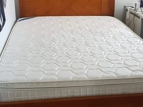Queen size slat bed with mattress - good condition