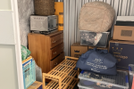 Queen mattress, Chest of drawers, A few boxes, Laundry basket, A few s...