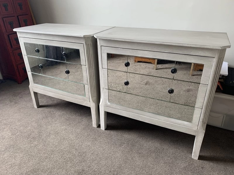 Two le forge mirrored drawers