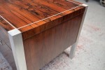 Mid Century Solid Brazilian Rosewood Chrome Frame Desk