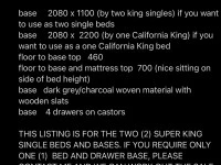 California King bases and mattresses