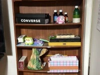 Desk, Office chair, Drawer, Book shelf