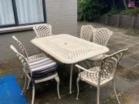 Patio / Outdoor Cast Iron Table & Chairs - 6 Seater