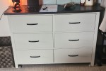 Queen bed, Bedside tables, Chest of drawers