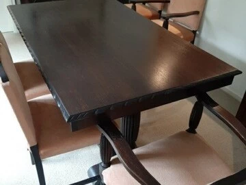 Dining table and 6 chairs, Side board, 6 chairs