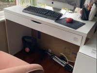 Desk, dressor, IMAC computer in a box, small box