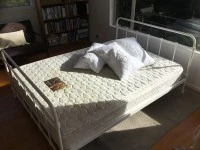 Vintage style white bed frame mattress