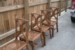 4x vintage rattan chairs - small