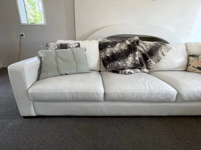 Freedom Leather sofa white.