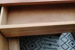 Mid-century wood fold-out sewing table or workstation