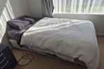 Queen Single Bed, Shelving Sides, Shelving Shelves, Rolled Floor Mat, ...