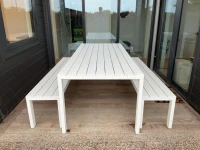 Outdoor table and bench seats