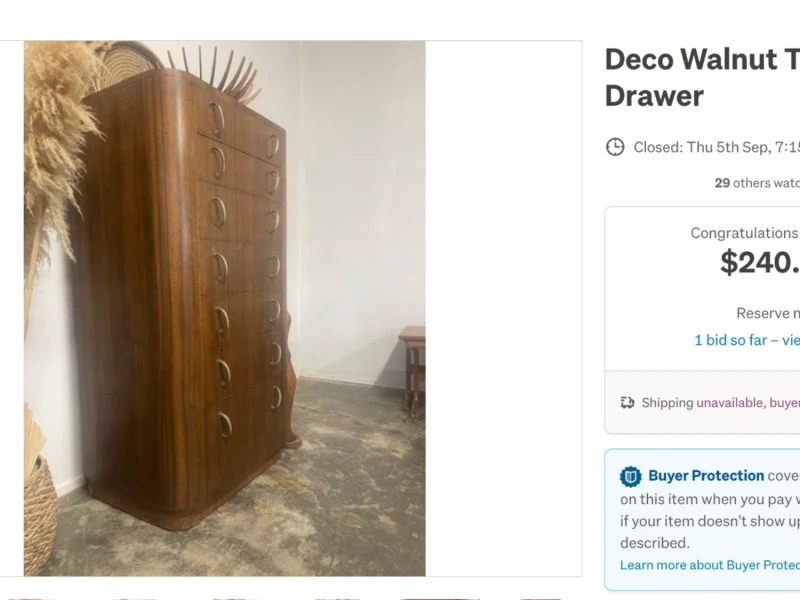 Deco Walnut Tall Drawer