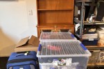 Display cabinet, Plastic box (4), Large box, Suitcase
