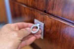 Mid Century Solid Brazilian Rosewood Chrome Frame Desk