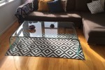 +Stunning curved glass coffee table+