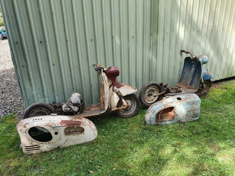 Motorcycle 2 x 1950's puch scooters partially assembled SR150