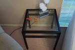 Kitchen stool (3), Glass table top, Fridge, Coffee table. Glass top, A...