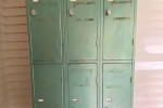 Retro industrial steel locker in metallic green