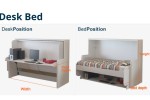 Double desk bed with mattress