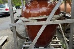 2 large ceramic garden pots that are still in the original wooden crat...