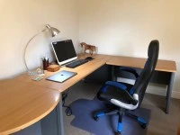 3-Section L-Shape Office Desk and Chair