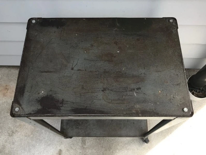 Small vintage industrial trolley