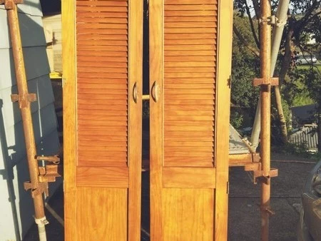 Wooden slat wardrobe/cupboard doors