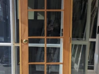 Single door with frame glass glazed