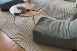 Sofa bed, Rug, 2 x bean bags