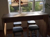 Solid American Oak Bar Leaner Set