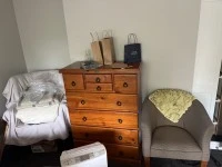 Queen bed, Dressers, Desks, Wardrobe, Bedside tables