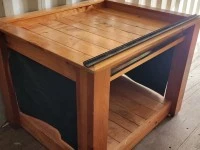 Wooden retail display units 2 x vertical units and 4 x Island/Table di...