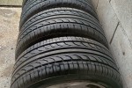 Car wheels with tyres fitted