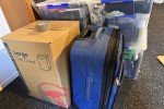 Display cabinet, Plastic box (4), Large box, Suitcase