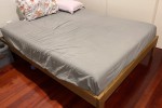 Double bed and frame, Kmart 4-tier shelf, Kmart single drawer nightsta...